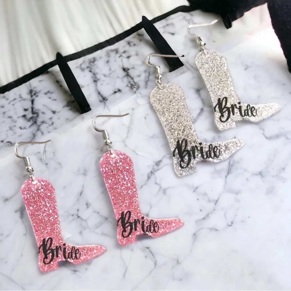 Pretty in Pink: Whimsical Boot Earrings for the Bold Bride! Bachelorette Party
